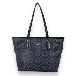 Coach Signature City Zip Tote PVC Monogram 37156M Black